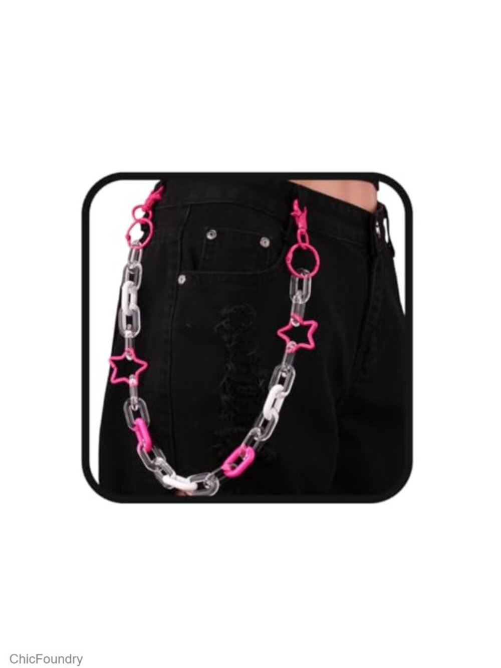 Layered Acrylic Pant Wallet Chain Punk Hip Hop Jean Trouser Key Chain Goth